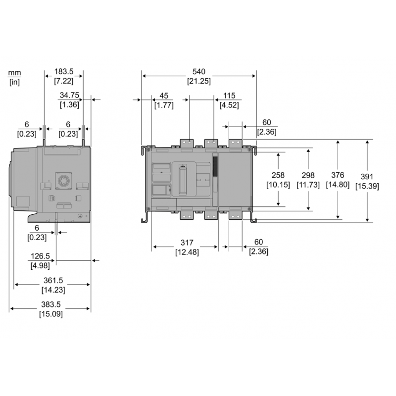 TA1AD3L16H4TPE - Автоматический ввод резерва TransferPact TA1A, 3P, 1600 A, с ЖК-дисплеем, Schneider Electric