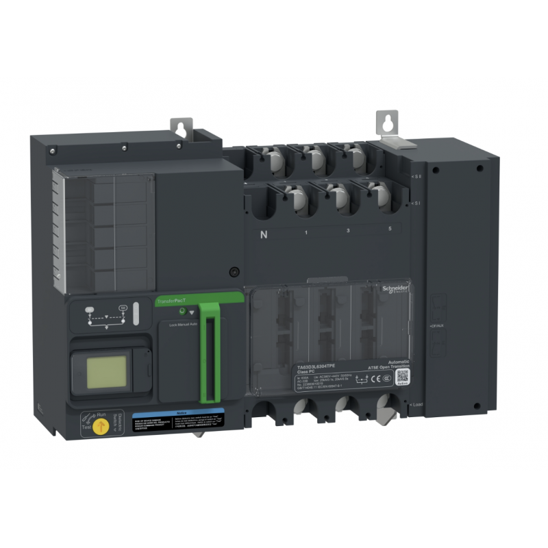 TA63D3L3204TPE - Автоматический ввод резерва TransferPact TA63, 3P, 320 A, с ЖК-дисплеем, Schneider Electric