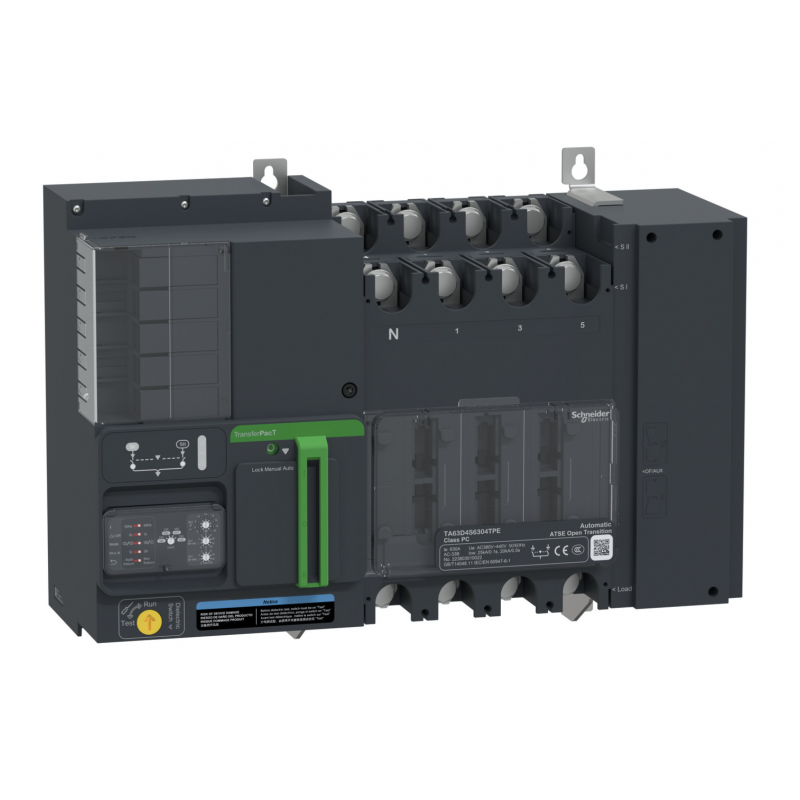 TA63D4S5004TPE - Автоматический ввод резерва TransferPact TA63, 4P, 500 A, без дисплея, Schneider Electric