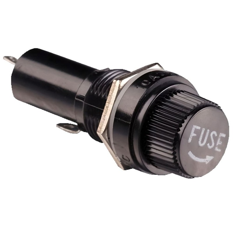 Держатель предохранителя 1P, In-10 A, 5х20 мм, 250V AC, TAKEL (505944)