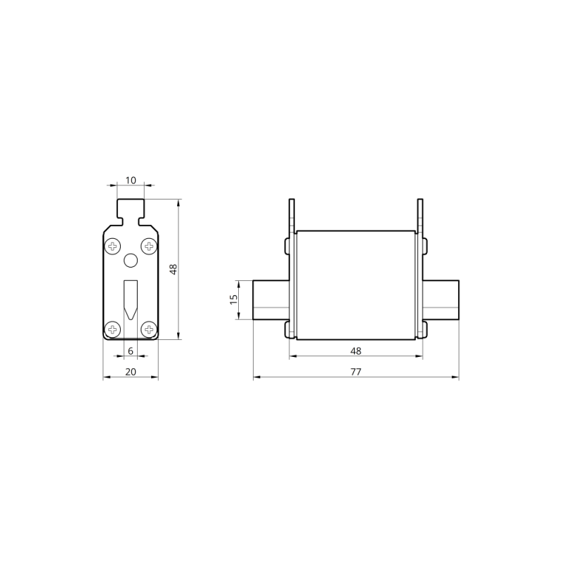 510520 - Предохранитель ножевой 40 A, NH-00C, gG, 660В AC, TAKEL