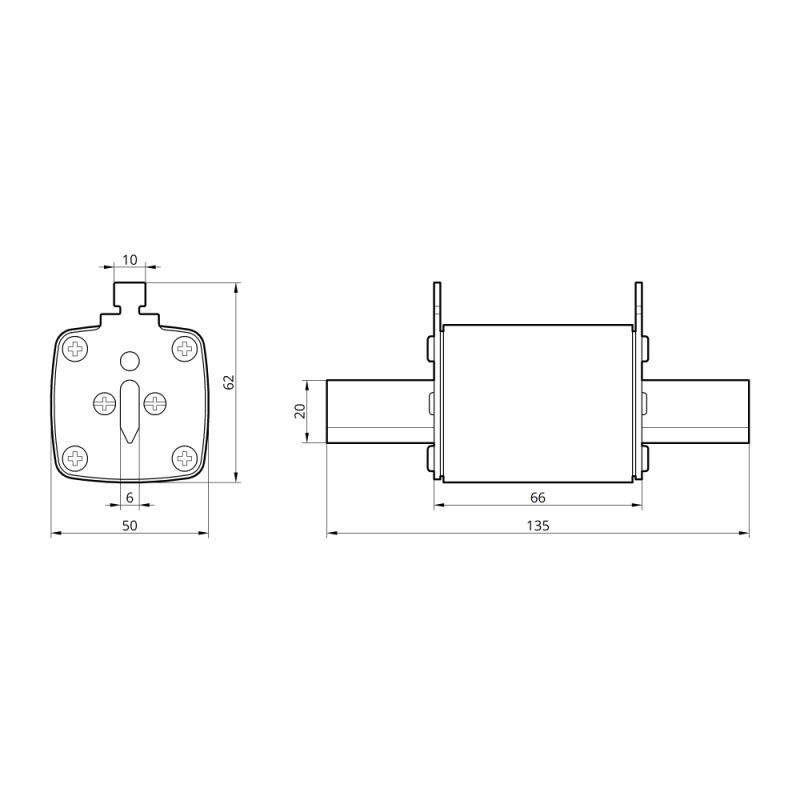 510565 - Предохранитель ножевой 50 A, NH-1, gG, 660В AC, TAKEL