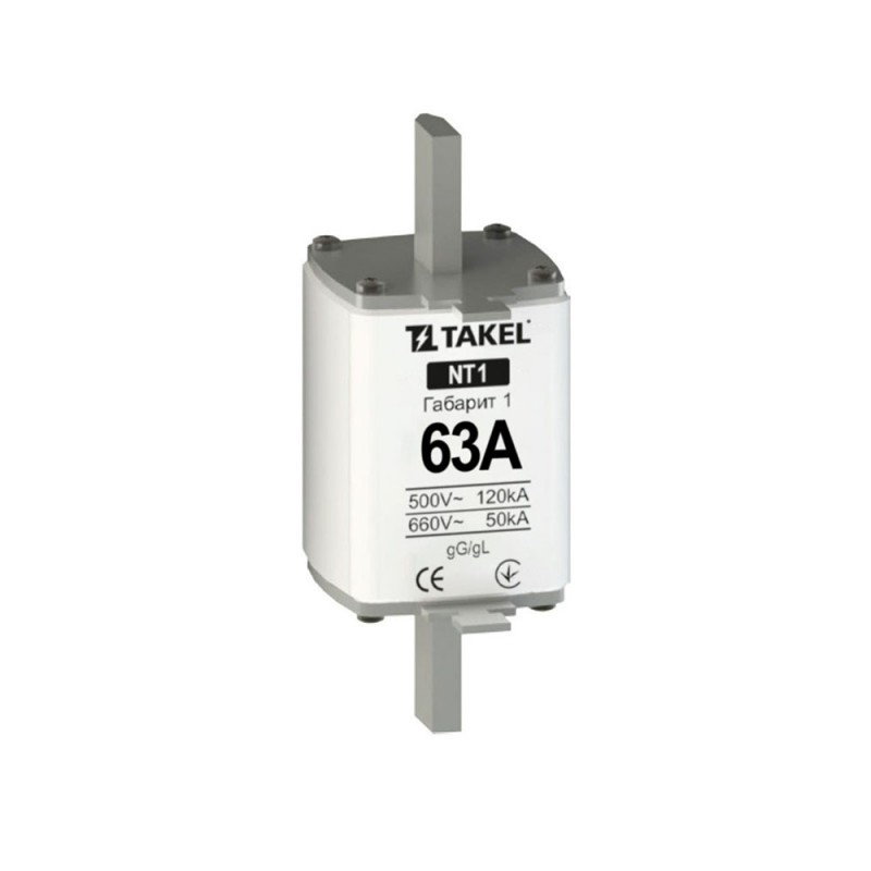 510566 - Предохранитель ножевой 63 A, NH-1, gG, 660В AC, TAKEL