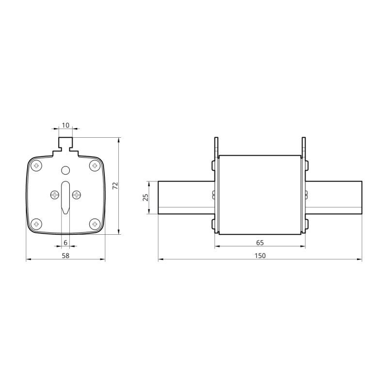 510577 - Предохранитель ножевой 80 A, NH-2, gG, 660В AC, TAKEL