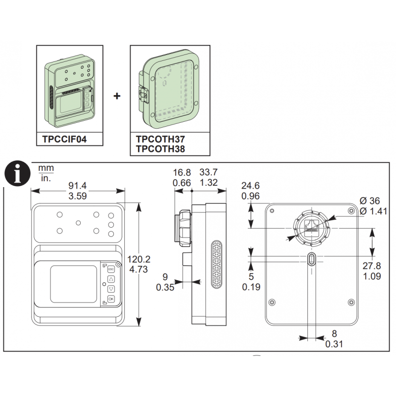 TPCOTH37 - Защитный кожух IP54 для внешнего терминала управления TransferPact TA, Schneider Electric