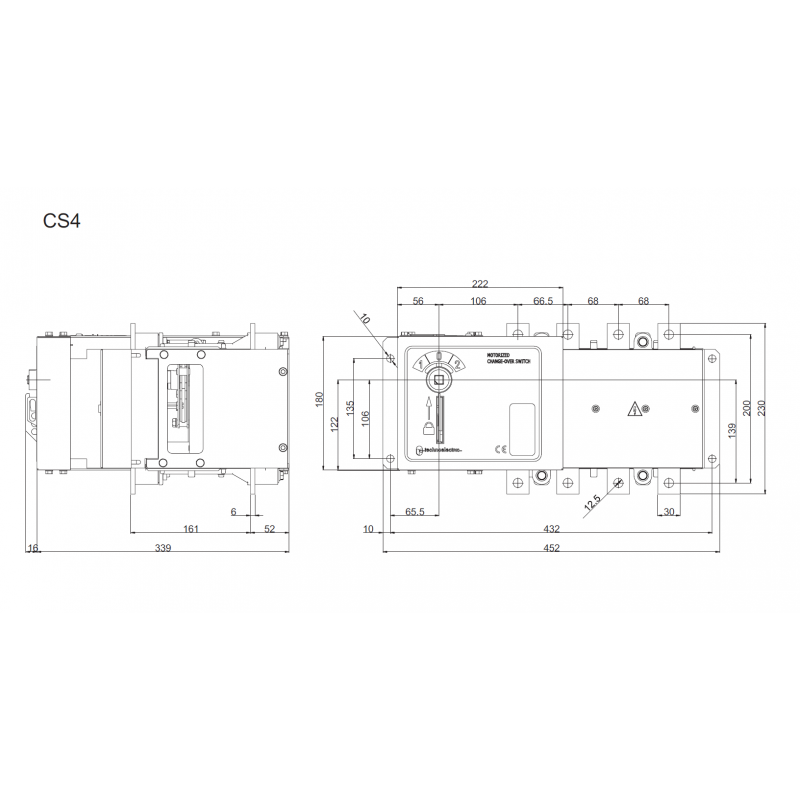 140048MSY - Переключатель нагрузки с мотор-приводом CS4P, 3P Ith-800 A, Uупр-220В АС/24В DC, Technoelectric