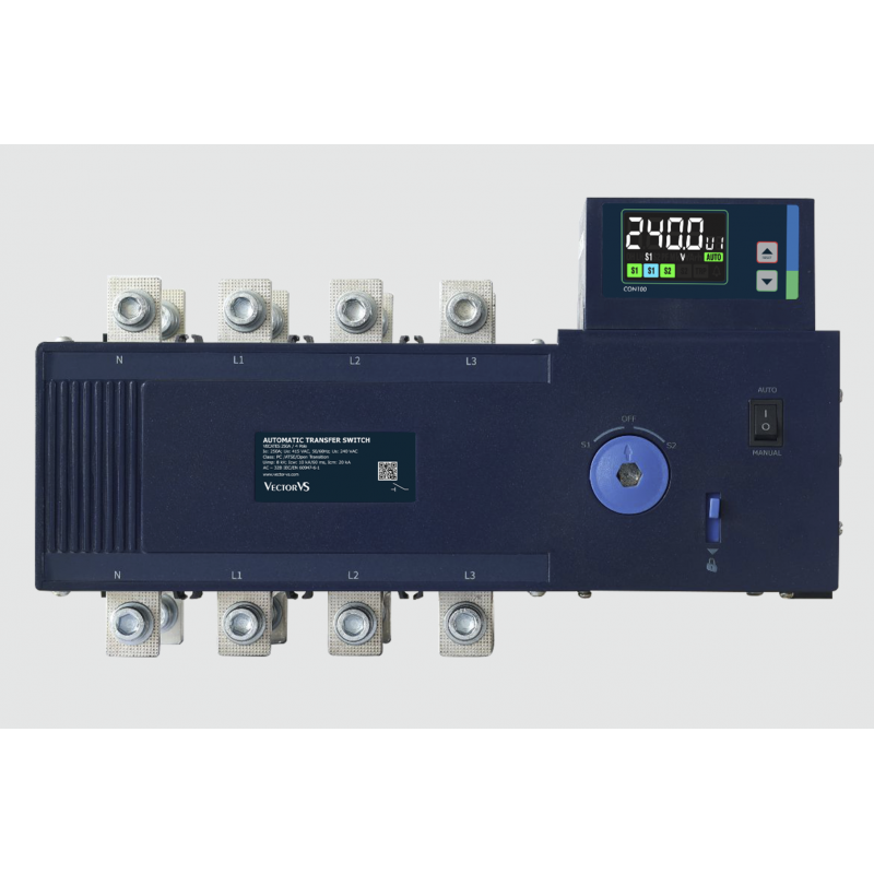 TVATS3F160AT - Переключатель нагрузки с мотор-приводом и контроллером, 4P Ith-160 A, Uупр-220В А, Vector