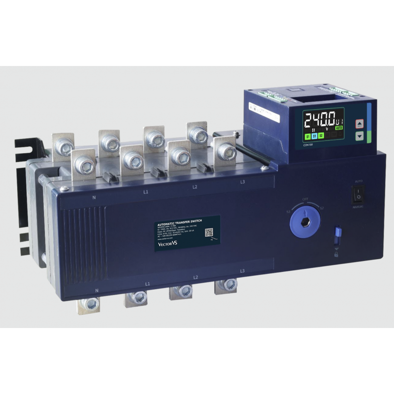 TVATS3F160AT - Переключатель нагрузки с мотор-приводом и контроллером, 4P Ith-160 A, Uупр-220В А, Vector