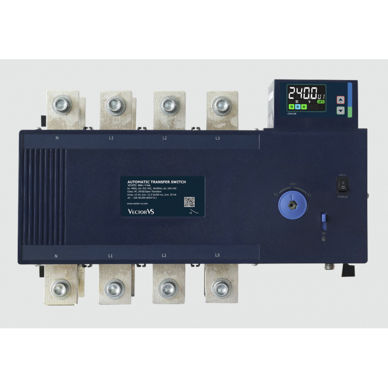 TVATS5F630AT - Переключатель нагрузки с мотор-приводом и контроллером, 4P Ith-630 A, Uупр-220В А, Vector