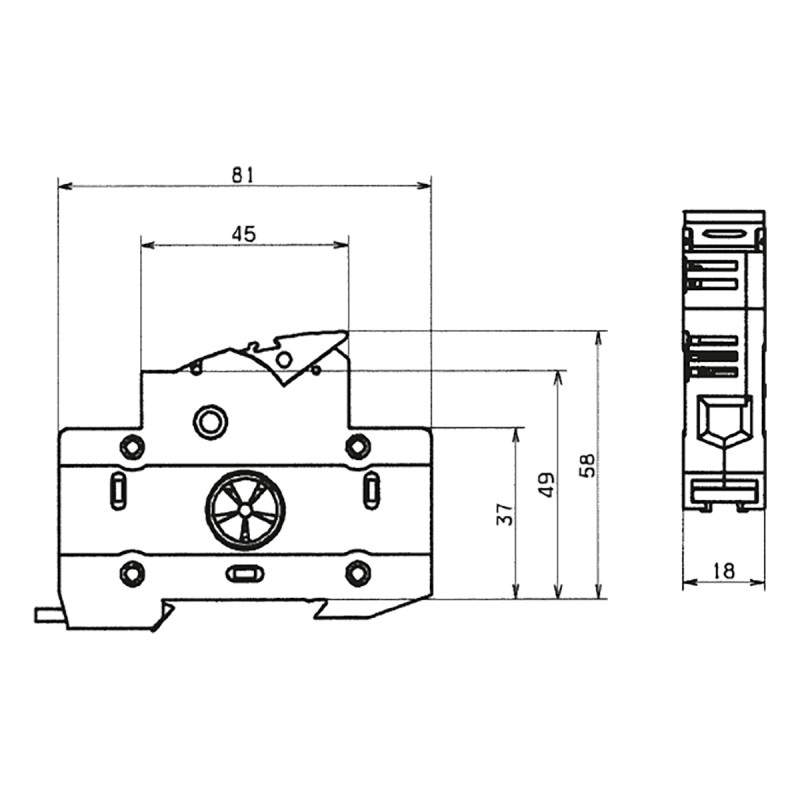 31110 - Разъединитель под предохранитель AMBUS, 1P Ie-32 A, 10×38 мм, Wöhner