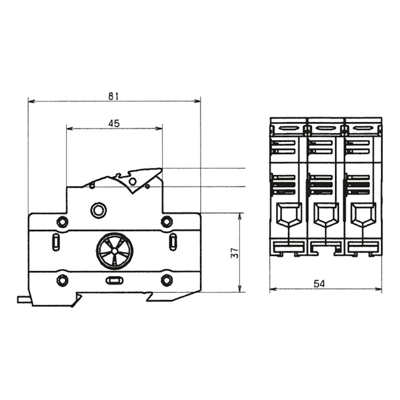 31113 - Разъединитель под предохранитель AMBUS, 3P Ie-32 A, 10×38 мм, Wöhner