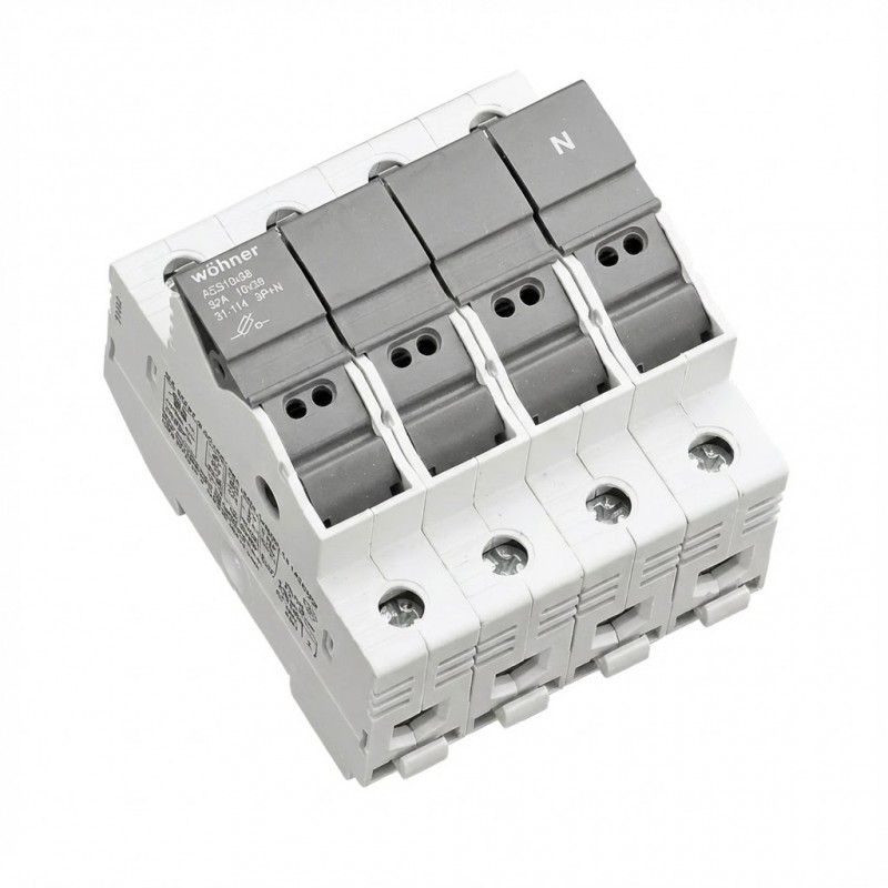 31114 - Разъединитель под предохранитель AMBUS, 3P+N Ie-32 A, 10×38 мм, Wöhner