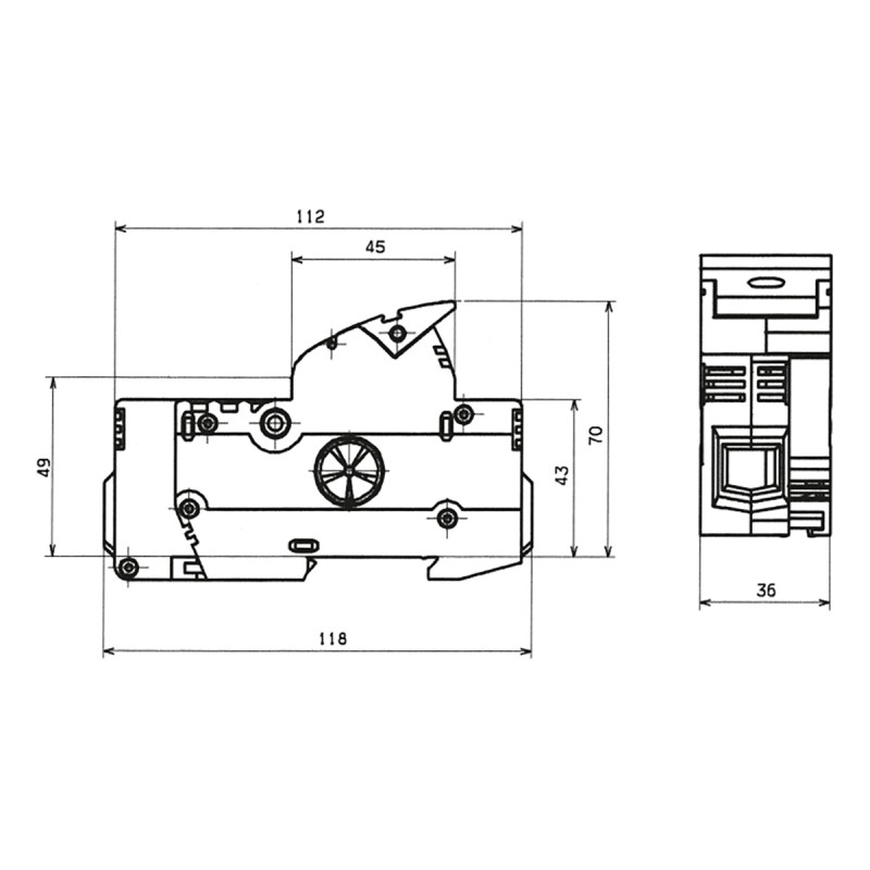 31120 - Разъединитель под предохранитель AMBUS, 1P Ie-100 A, 22×58 мм, Wöhner