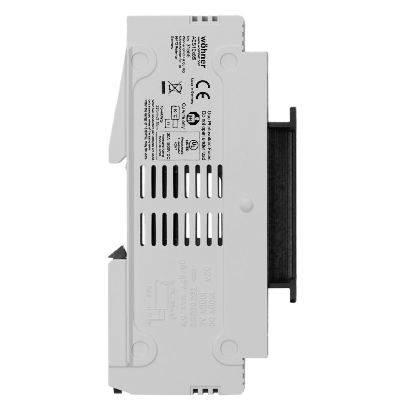 31555 - Разъединитель под предохранитель AMBUS для солнечной энергетики, 1P Ie-32 A, 10×85 мм, 1500 V DC, Wöhner