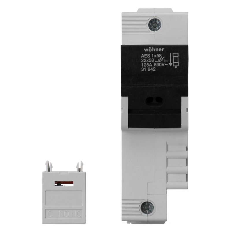 31120 - Разъединитель под предохранитель AMBUS, 1P Ie-100 A, 22×58 мм, Wöhner