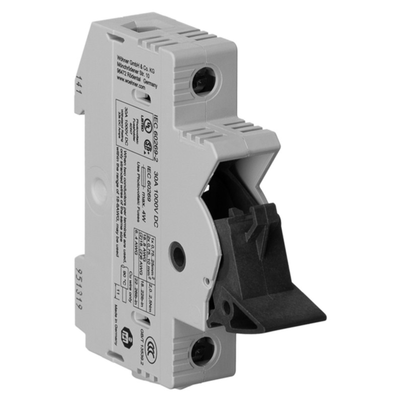 31971 - Разъединитель под предохранитель AMBUS для солнечной энергетики, 1P Ie-30A, 10×38 мм, Wöhner