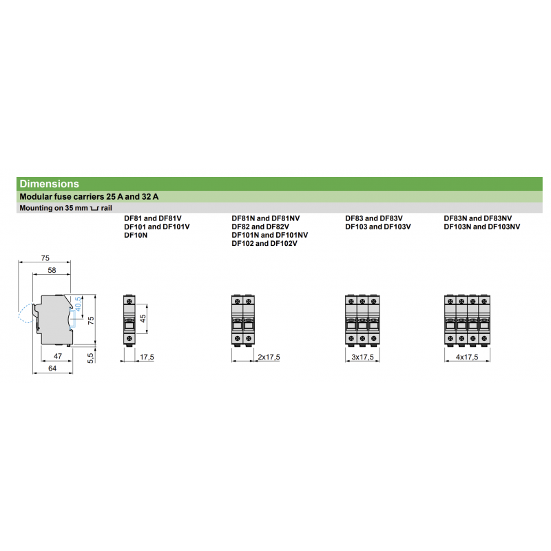 DF103- Разъединитель под предохранитель TeSys DF, 3P Ie-32A, 10×38 мм, Schneider Electric