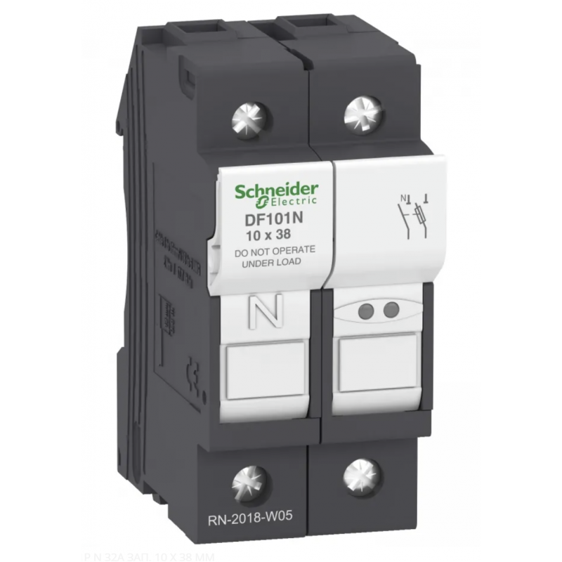 DF101N- Разъединитель под предохранитель TeSys DF, 1P+N Ie-32A, 10×38 мм, Schneider Electric