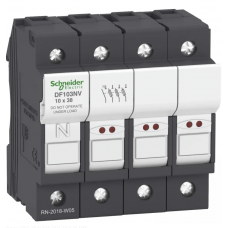 DF103NV- Разъединитель под предохранитель TeSys DF, 3P+N Ie-32A, 10×38 мм, с индикацией, Schneider Electric