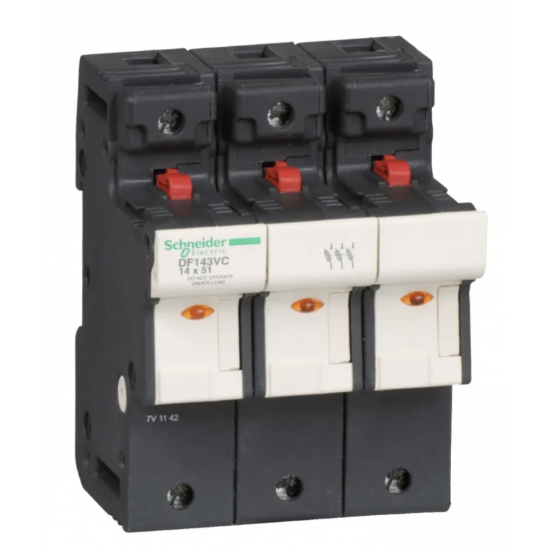 DF143VC- Разъединитель под предохранитель TeSys DF, 3P Ie-50A, 14×51 мм, с индикацией и доп. контактами, Schneider Electric