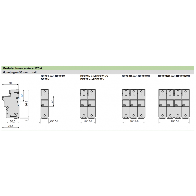 DF221- Разъединитель под предохранитель TeSys DF, 1P Ie-125A, 22×58 мм, Schneider Electric