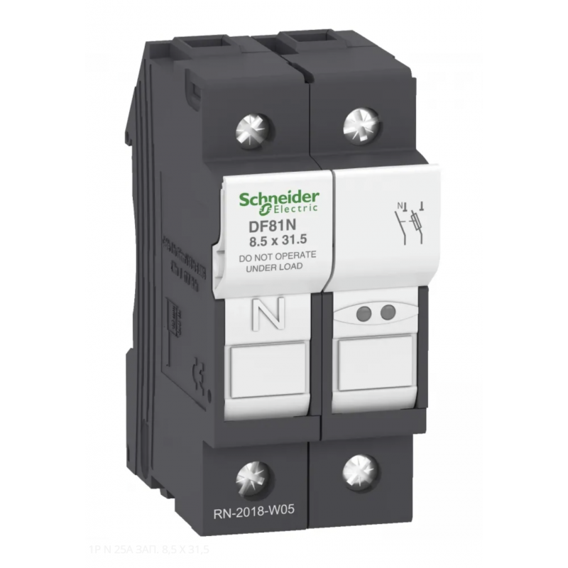 DF81N - Разъединитель под предохранитель TeSys DF, 1P+N Ie-25A, 8.5×31.5 мм, Schneider Electric