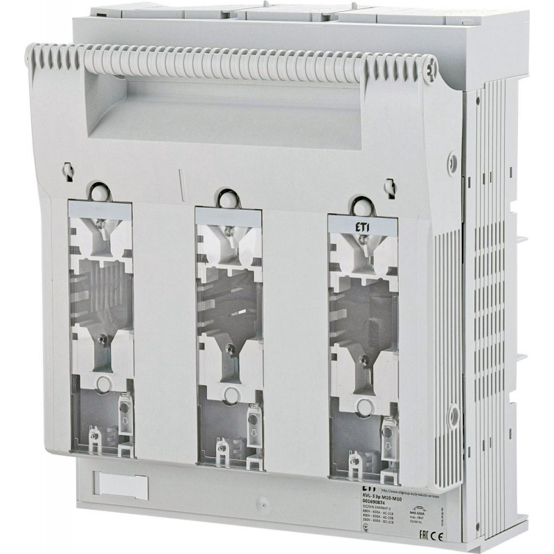 1690874 - Горизонтальный блок рубильник на панель KVL, 3P, Ie-630 A, NH-3, M10, ETI