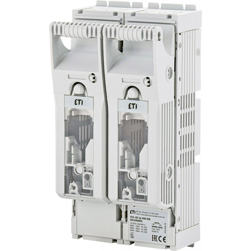1690895 - Горизонтальный блок рубильник на панель KVL, 2P, Ie-160 A, NH-00, M8, ETI