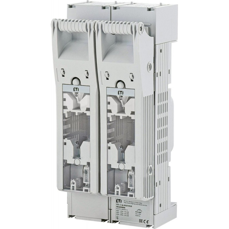 1690896 - Горизонтальный блок рубильник на панель KVL, 2P, Ie-250 A, NH-1, M10, ETI