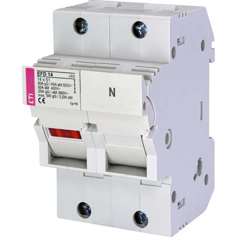 2560012 - Разъединитель EFD 14, 1P+N Ie-50A, 14×51 мм, LED индикация, ETI