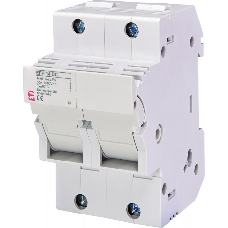 2560203 - Держатель предохранителя EFH 14, 2P, Ie-50 A, 14×51 мм, 1000 В DC, ETI