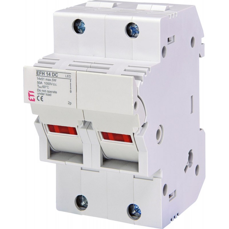 2560213 - Держатель предохранителя EFH 14, 2P, Ie-50 A, 14×51 мм, 1000 В DC, LED, ETI