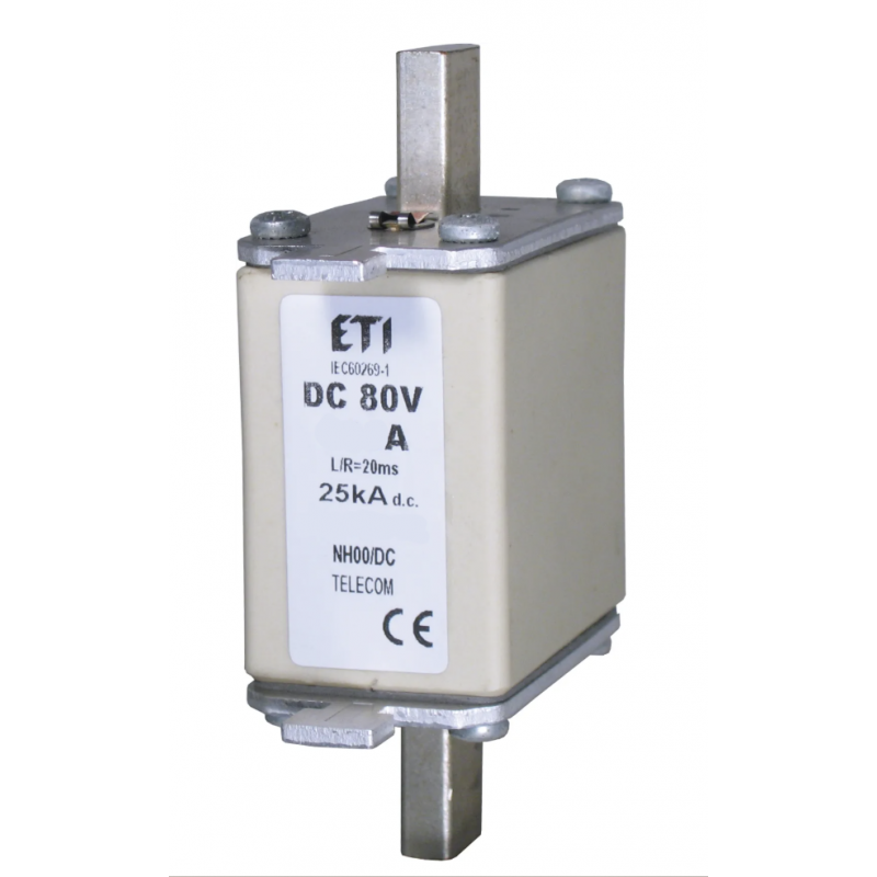 4110105 - Предохранитель ножевой TELECOM, 800 A, NH-00, 80 В DC, с ударником, ETI