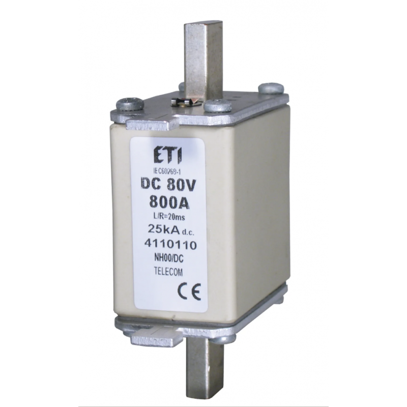 4110110 - Предохранитель ножевой TELECOM, 800 A, NH-00, 80 В DC, ETI
