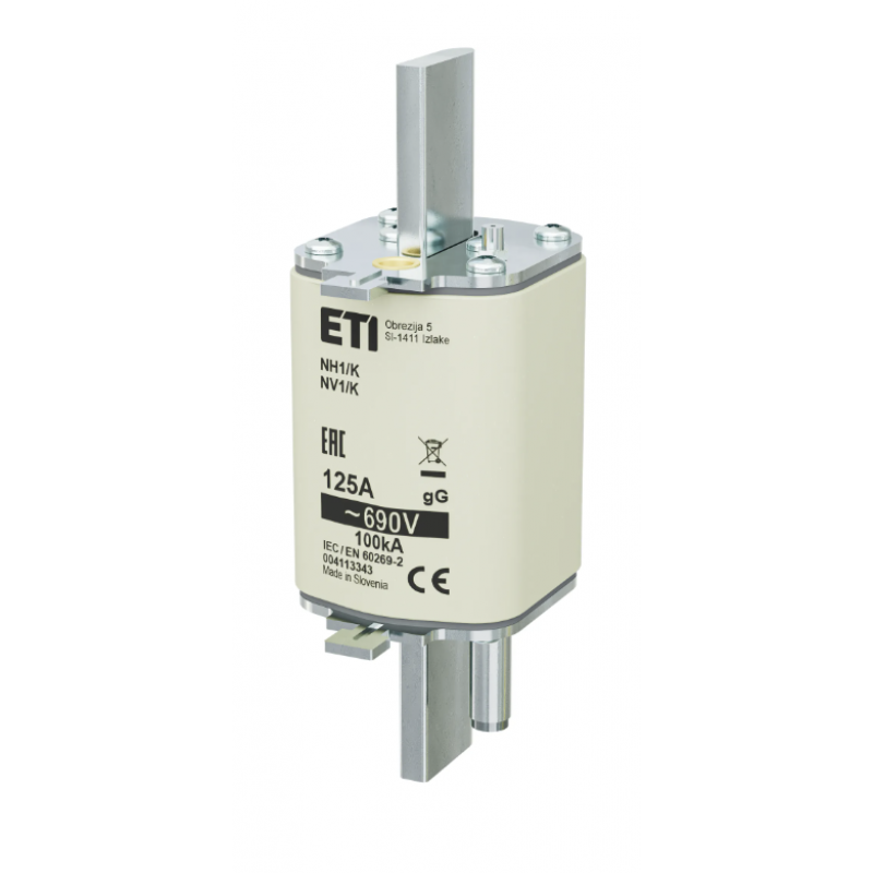 4113343 - Предохранитель ножевой с ударником 125 A, NH-1_K, gG, 690 В AC, ETI