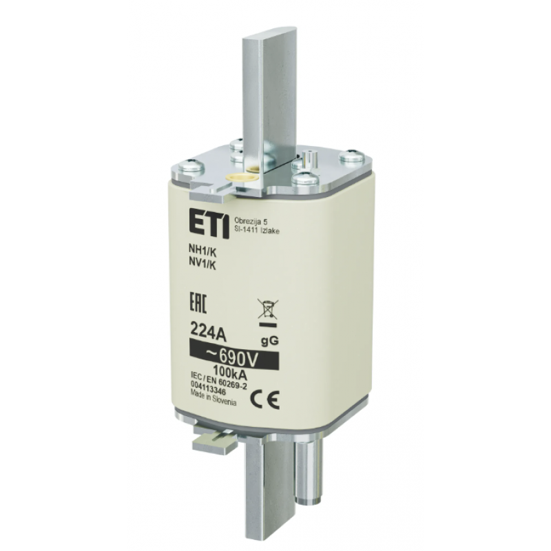 4113346 - Предохранитель ножевой с ударником 224 A, NH-1_K, gG, 690 В AC, ETI