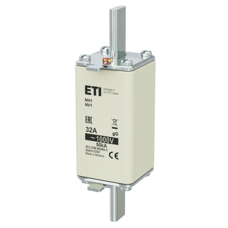 4113707 - Предохранитель ножевой, 32 A, NH-1, gG, 1000 В AC, ETI