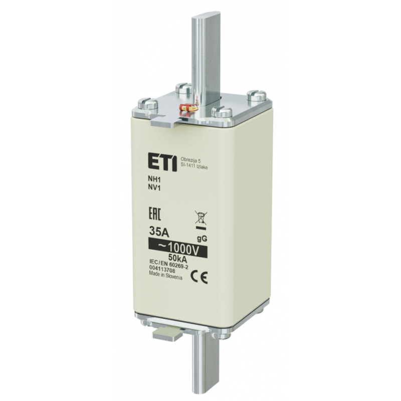 4113708 - Предохранитель ножевой, 35 A, NH-1, gG, 1000 В AC, ETI