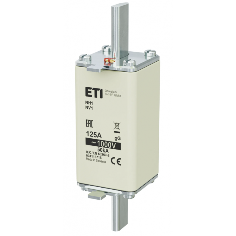 4113715 - Предохранитель ножевой, 125 A, NH-1, gG, 1000 В AC, ETI