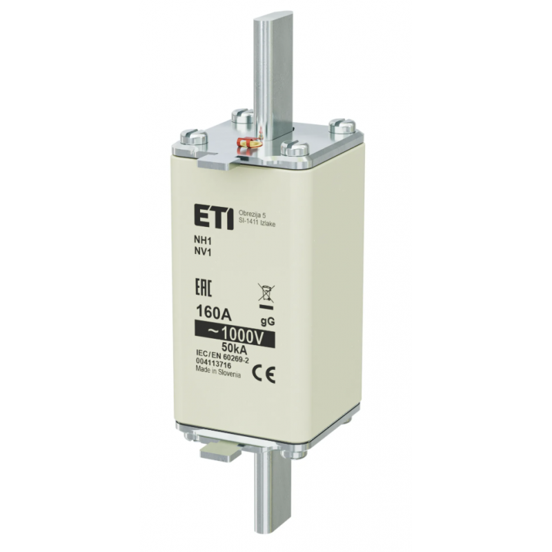 4113716 - Предохранитель ножевой, 160 A, NH-1, gG, 1000 В AC, ETI