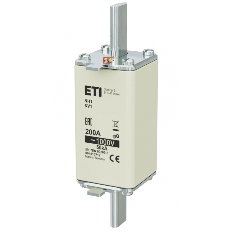 4113717 - Предохранитель ножевой, 200 A, NH-1, gG, 1000 В AC, ETI