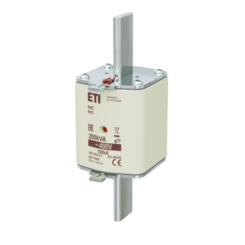 4114405 - Предохранитель ножевой NV-NH, 289 A, NH-2, gTr, 400 В AC, 200 kVA, ETI