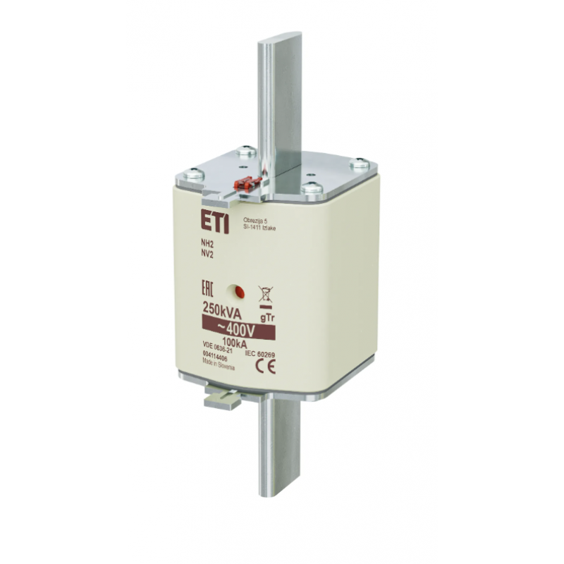 4114406 - Предохранитель ножевой NV-NH, 361 A, NH-2, gTr, 400 В AC, 250 kVA, ETI