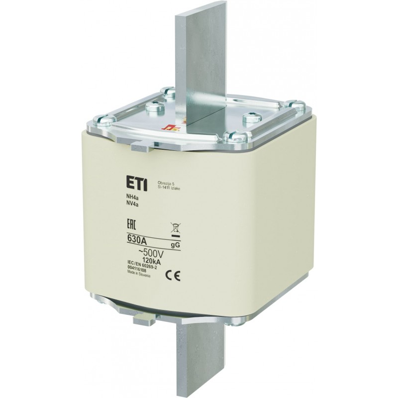 4116108 – Предохранитель ножевой 630 A, NH-4a, gG, 500 В AC, для держателей HVL, ETI
