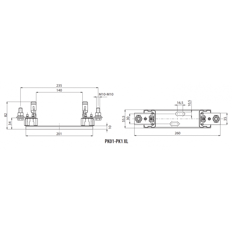 4132017 - Держатель предохранителя 1P, In-250 A, PK 1 XL, 1500 В AC/DC, ETI