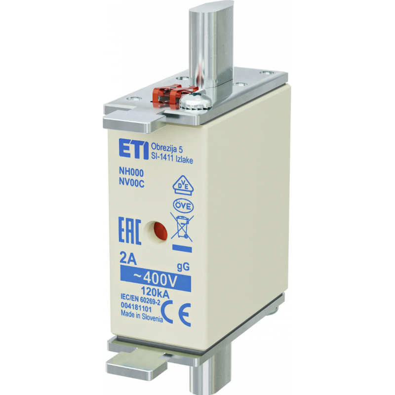 4181101 - Предохранитель ножевой KOMBI, 2 A, NH-000, gG, 400 В AC, ETI