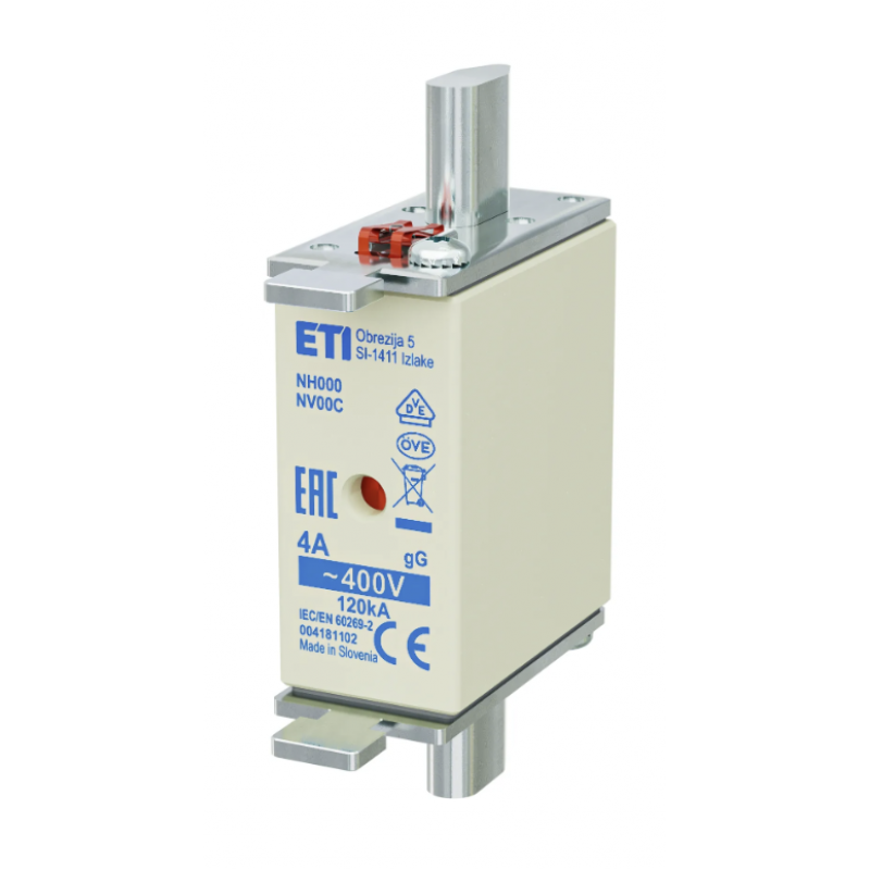 4181102 - Предохранитель ножевой KOMBI, 4 A, NH-000, gG, 400 В AC, ETI