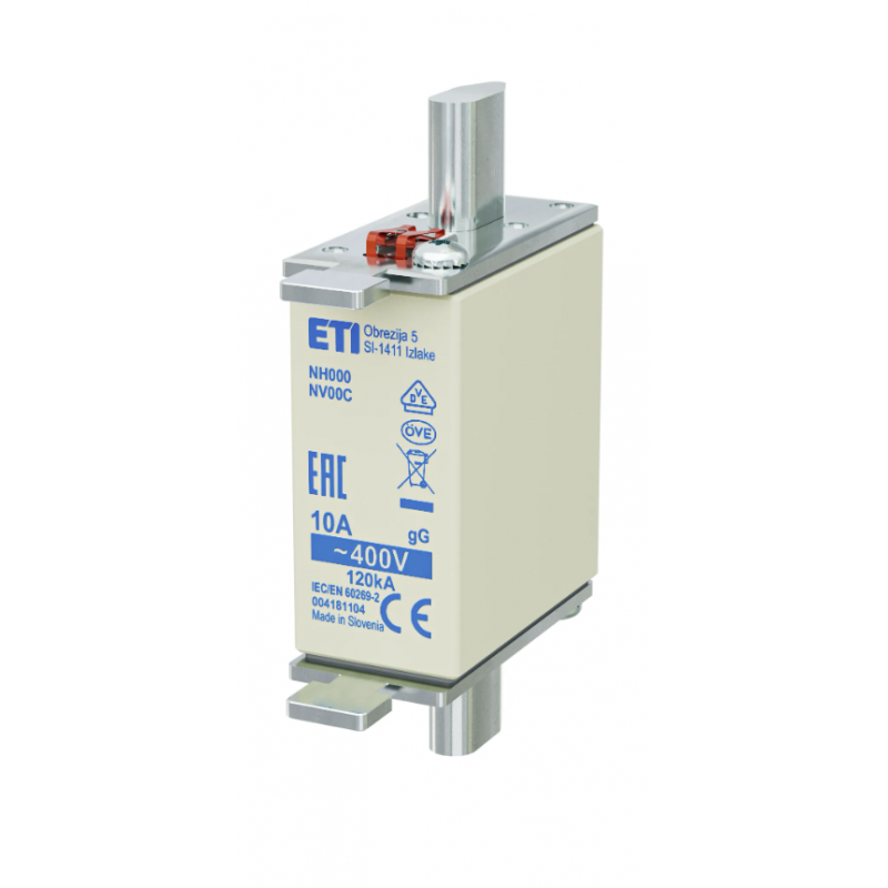 4181104 - Предохранитель ножевой KOMBI, 10 A, NH-000, gG, 400 В AC, ETI
