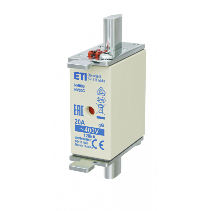 4181106 - Предохранитель ножевой KOMBI, 20 A, NH-000, gG, 400 В AC, ETI