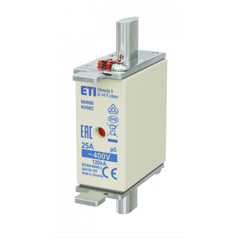 4181107 - Предохранитель ножевой KOMBI, 25 A, NH-000, gG, 400 В AC, ETI
